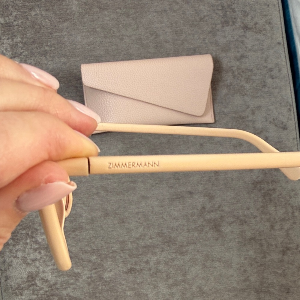 Zimmerman Cateye Cream Sunglasses with Pink Case - Picture 2 of 8